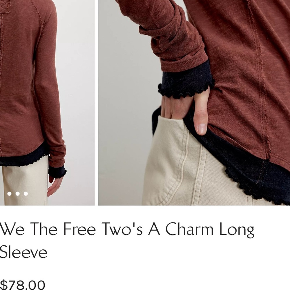 Free people long sleeve top black/root beer color - Picture 2 of 3